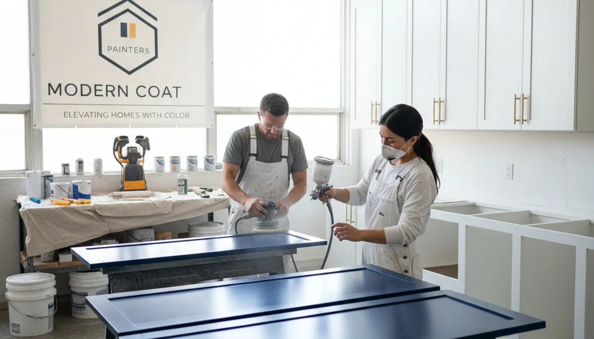 Cabinet painting service in Des Moines, IA for updated kitchen cabinets and durable finish