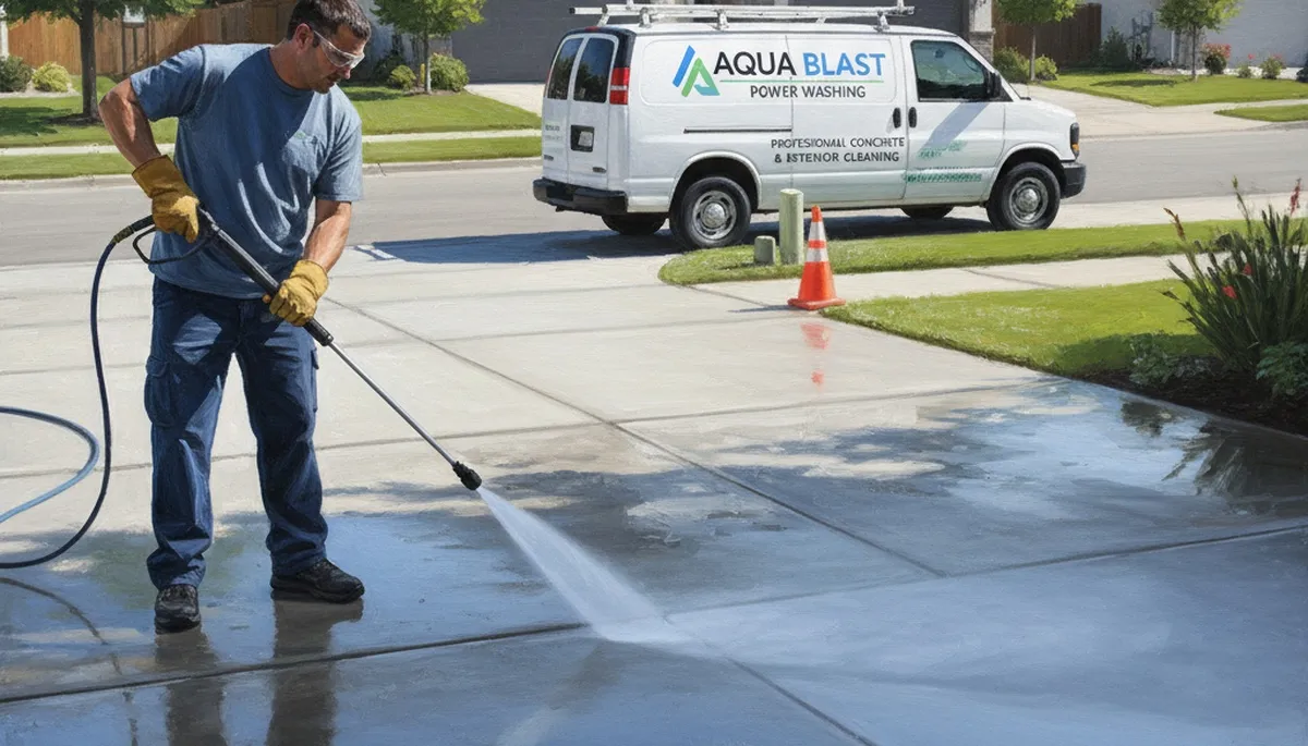 Concrete pressure cleaning service in Des Moines, IA for driveways, sidewalks, and patios