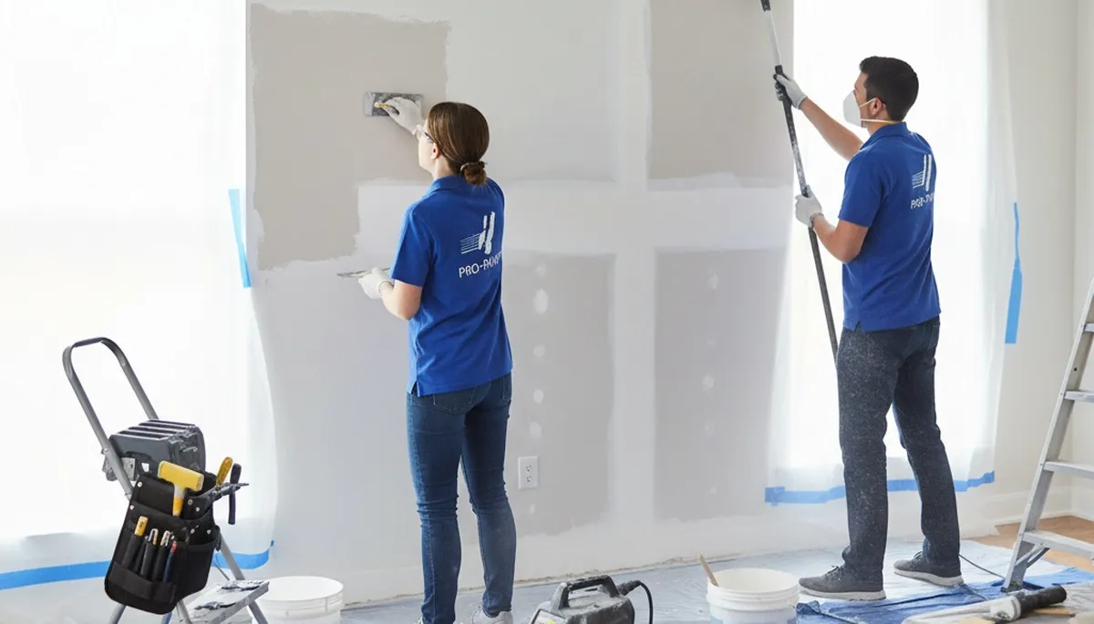 Drywall repair in Des Moines, IA by Des Moines Paint Pros fixing cracks and water damage