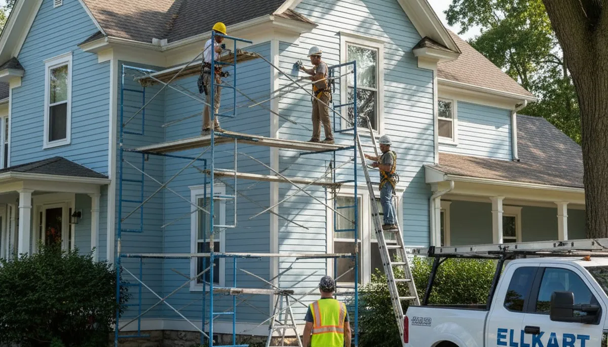 Des Moines, IA painters refreshing a home exterior with professional painting service