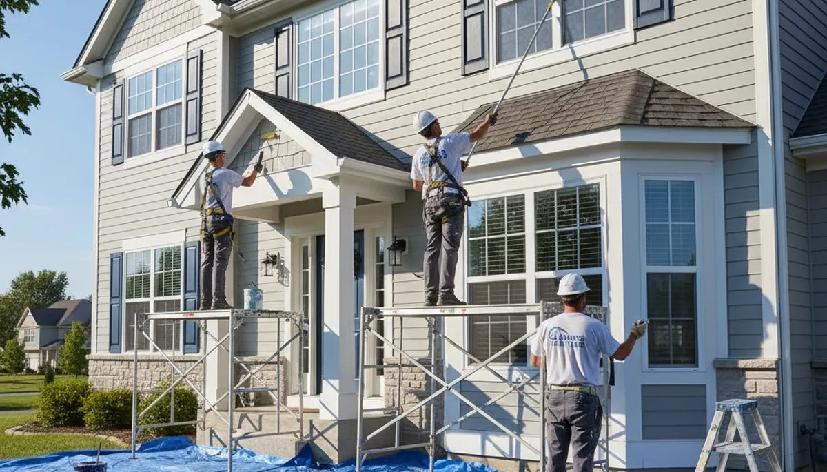 Des Moines, IA painters applying fresh interior paint for a professional home renovation project