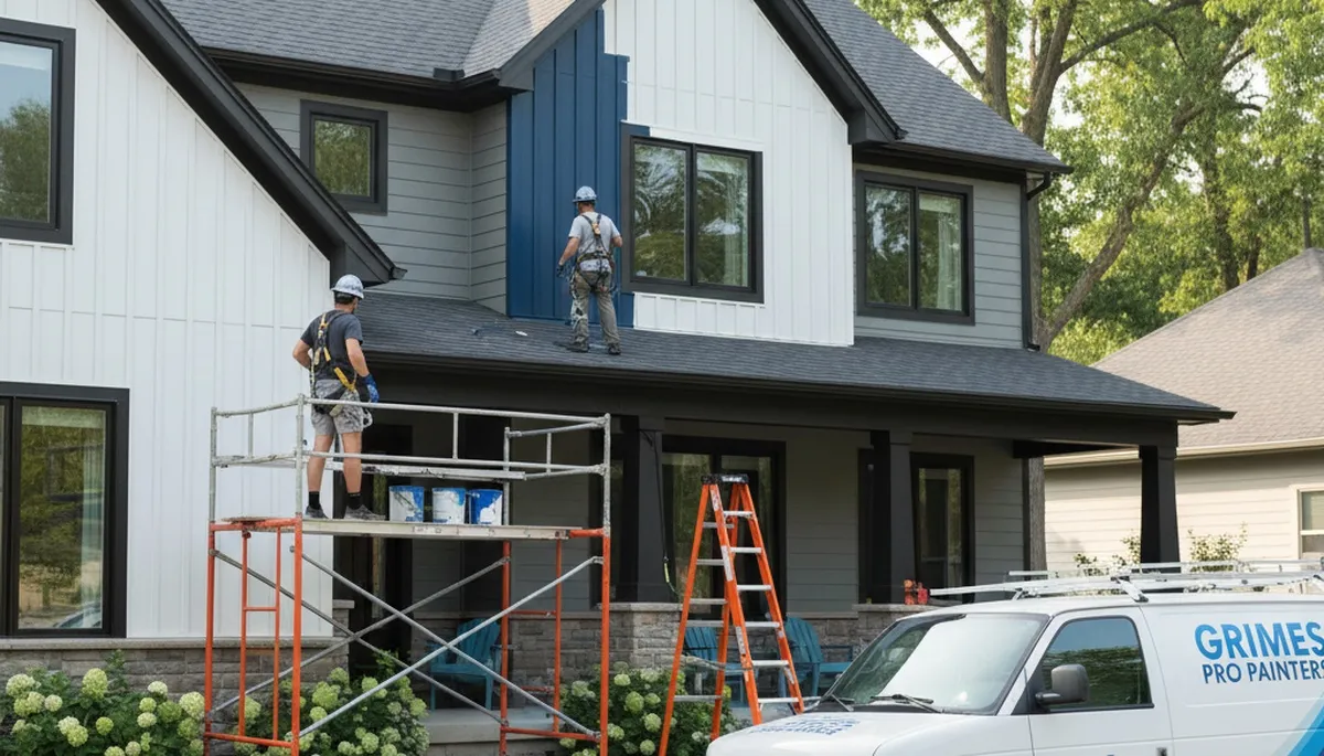 Professional painters in Des Moines, IA preparing a home for interior painting
