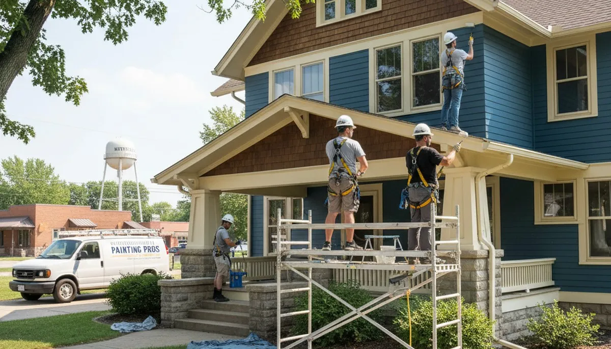 Des Moines, IA painters applying professional interior paint for a home makeover