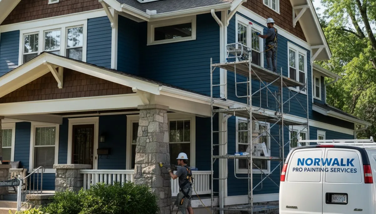 Des Moines, IA painters painting home exterior for residential painting service