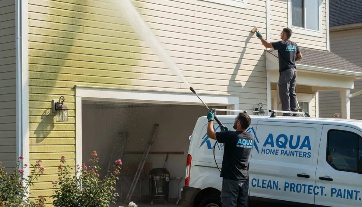 Vinyl siding pressure cleaning in Des Moines, IA removes dirt, mold, and grime from a home exterior