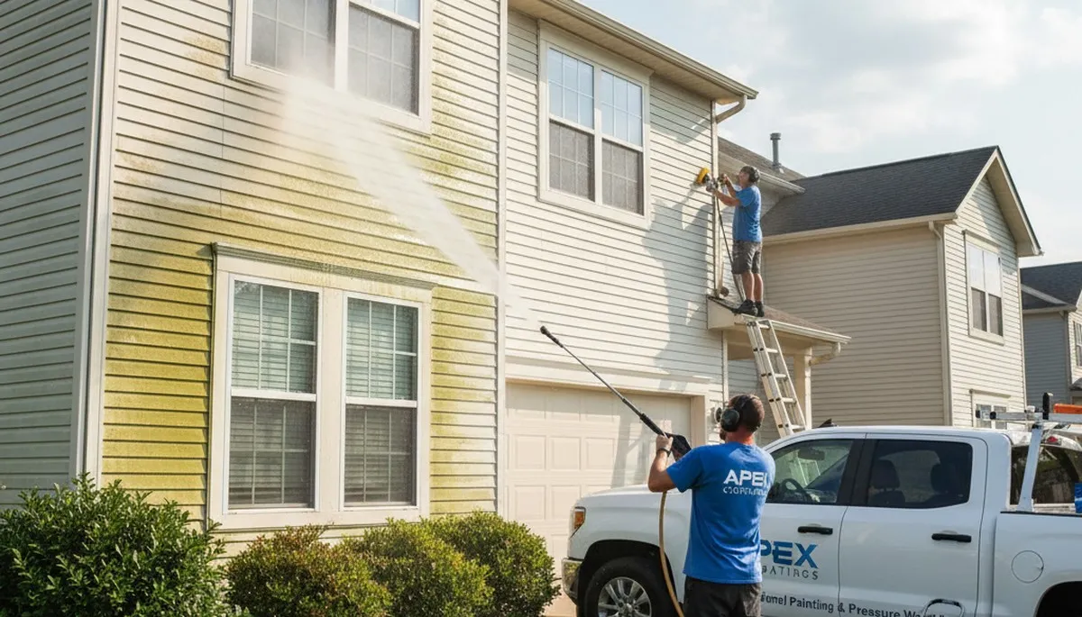Vinyl siding pressure cleaning in Des Moines, IA removes dirt, mold, and grime for a fresh home exterior