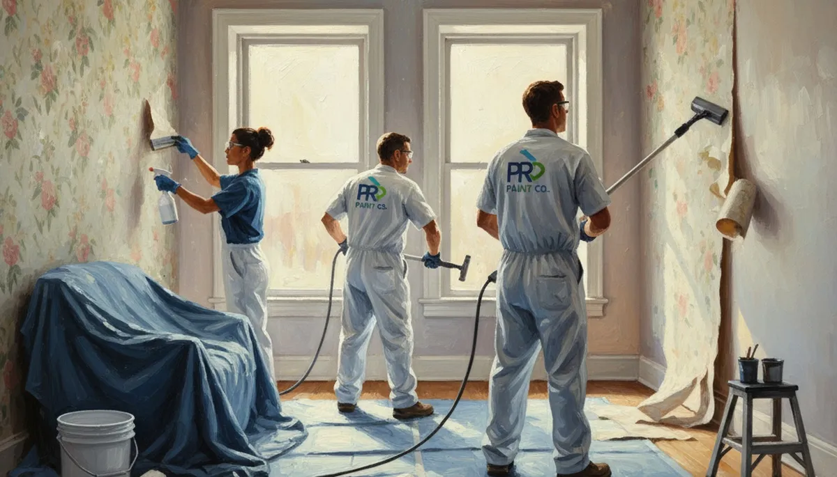 Wallpaper removal services in Des Moines, IA for smooth wall prep by local painting professionals